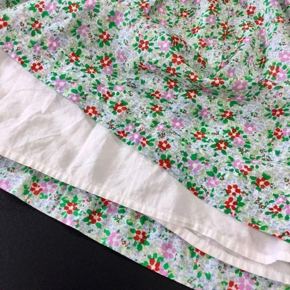 J. Crew Crewcuts Girls Green Multi Floral Ruffle Shoulder A-Line Dress Size 10 - Picture 10 of 12